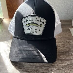 Salt Life Black and White Mesh Cap